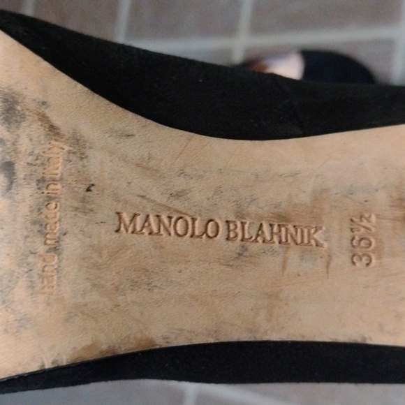 Manolo blahnik BB 105 black suede pump heel classic pump size 36.5 - Picture 6 of 12